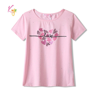 Dívčí tričko kr.r. Kugo ST3581 světle růžové